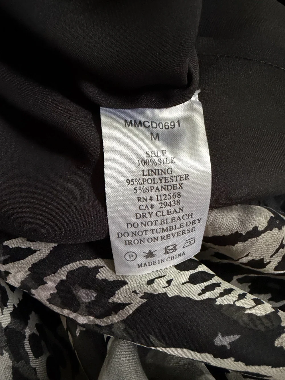 MM Couture Silk Maxi Dress Strapless Flowy Black and White - Picture 7 of 8